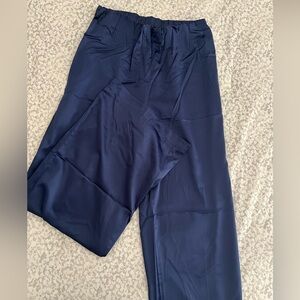 Navy Blue Satin Pants